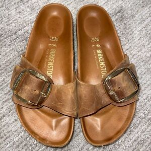 Birkenstock Madrid Big Buckle in Cognac